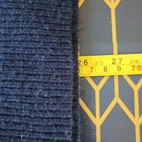 Express Sweater Large Blue with White Hearts Print Acrylic Wool Mohair Blend Top - Picture 10 of 12